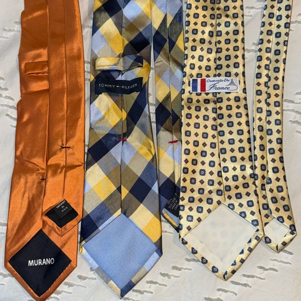 Silk Men’s Tie Bundle Vintage Cravate de France Murano Tommy Hilfiger Classic